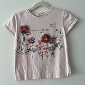 Zara pink top with flowers